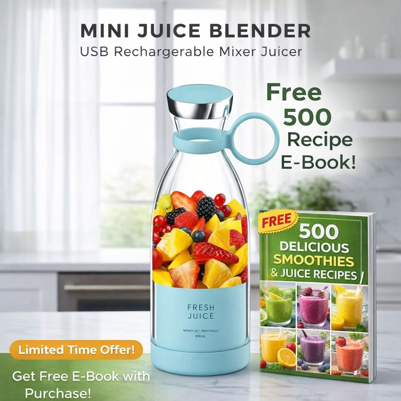🧃 IndKart™ Portable Mini Blender - (Free 500 Recipe E-Book)